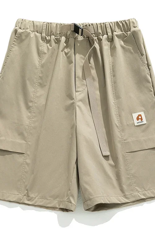 Buckle Belt Cargo Shorts Men’s Summer Loose Five-point Pants Men’s Size