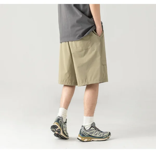 Buckle Belt Cargo Shorts Men's Summer Loose Five-point Pants Men's Size - Image 6