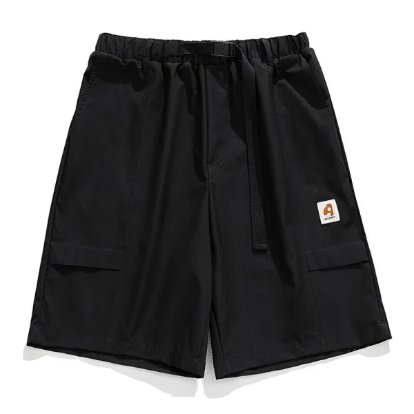 Buckle Belt Cargo Shorts Men's Summer Loose Five-point Pants Men's Size - Image 2