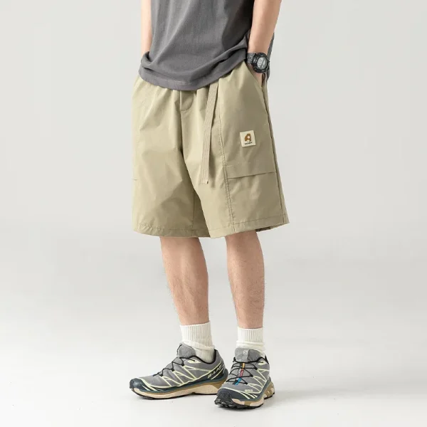 Buckle Belt Cargo Shorts Men's Summer Loose Five-point Pants Men's Size - Image 4