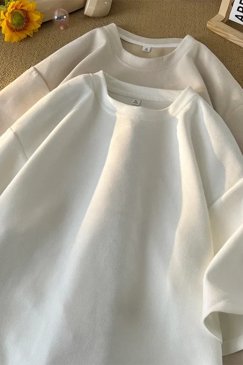 Manufacturing Screen Print Embroidery DTG Blank Cotton Oversize Plain Suede Thick Heavy Unisex T-shirt for Men