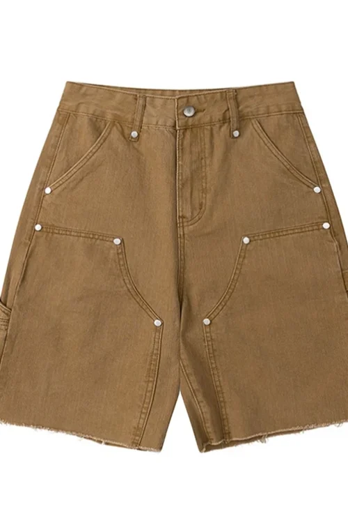 Multi-pockets Double Layer Work Shorts for Woods Men