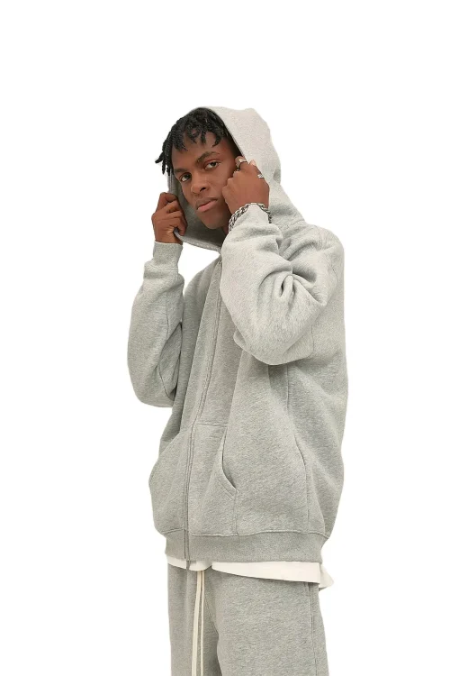 Heavy Weight Cotton Fleece Mens Sweatsuits Set With Hoodie