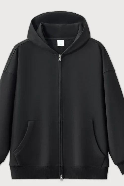 Heavy Weight 400 GSM Street Wear Solid Colors Full Zipper Men’s Hoodies