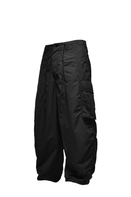 100% Nylon Loose Tooling Wide-leg Pants Multi-functional Pocket Windbreaker Pants for Men