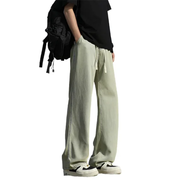 2025 Summer Retro Jeans for Men American High Street Trendy Loose Straight Wide Leg Casual Pants 3D Washed Denim Technique - Image 5