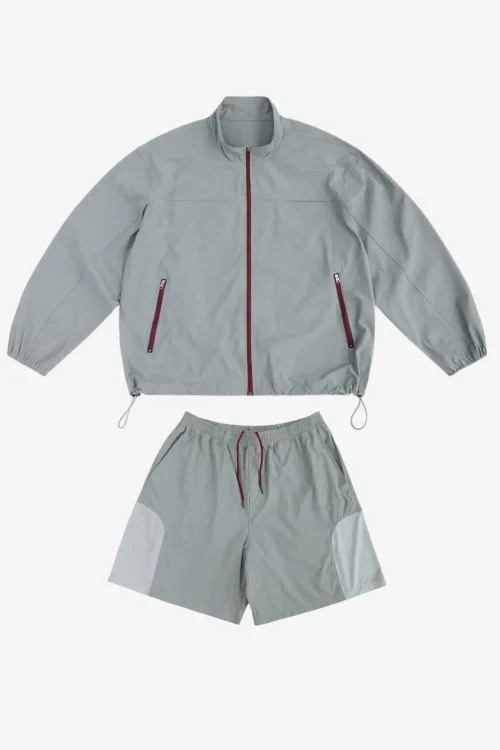 Mountain Series Lightweight Stand-Up Collar Sun Protection Nylon Jacket Shorts Sets for Men Women Cool Skin Outdoor Silhouette