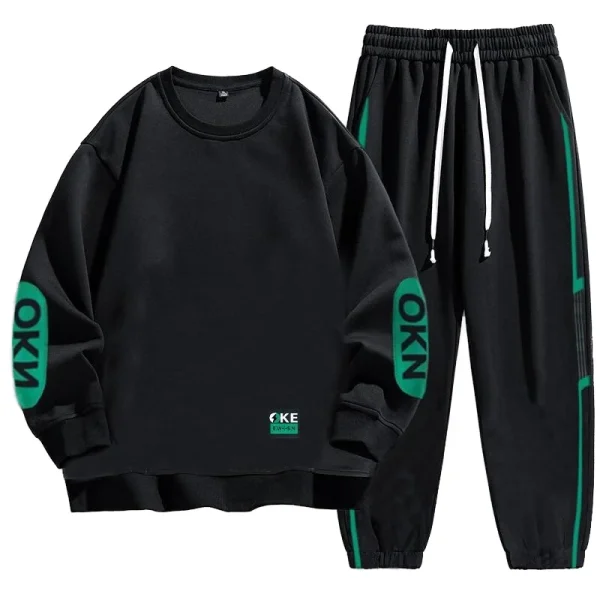 Men's Casual Sport Track Suit for Men Autumn Winter 2025 New Trendy Knitted Sports Clothing Hoodie Sweatshirt Set - Image 6