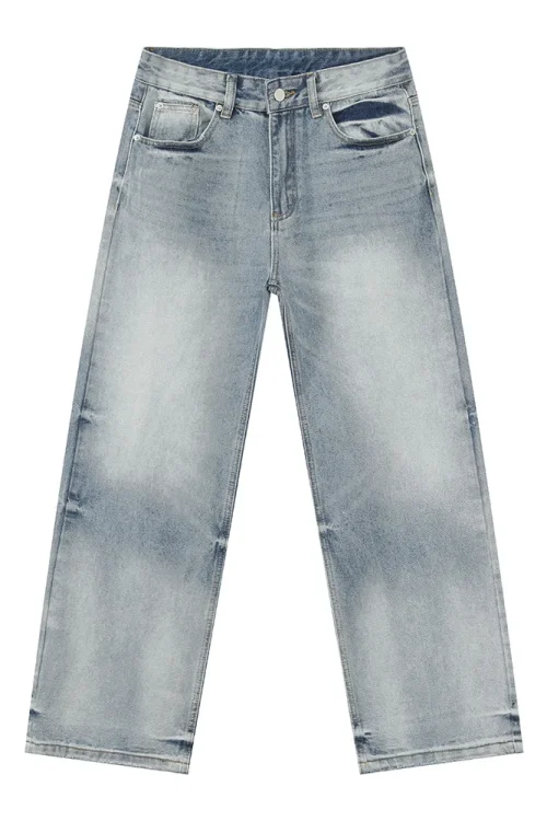 2025 Men’s Jeans Casual Straight Loose Washed Jean Design Denim Pants for Men High Quality