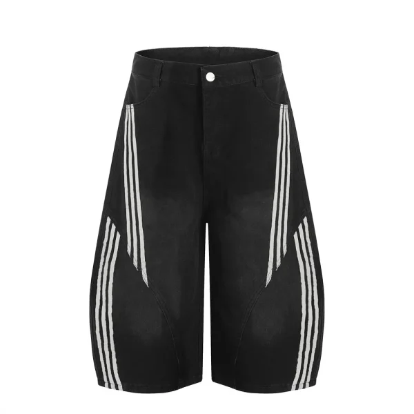 Price Baggy Denim Shorts Men Cargo Shorts Design Frayed Hole Knee Length Denim Shorts Men - Image 5