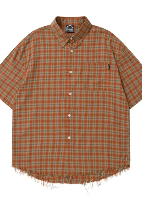 New Design Summer Fashion Breathable Soft Catton Casual Plaid Stripe Oversize T-shirt Unisex