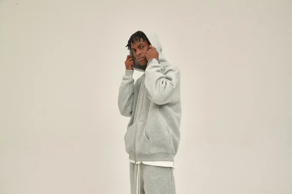 New Product Hot Sale Cropped Hoodie and Cozy Sweatpants Suit Heavyweight Oversized Plain Thick Boxy Hoodie Set - Image 4