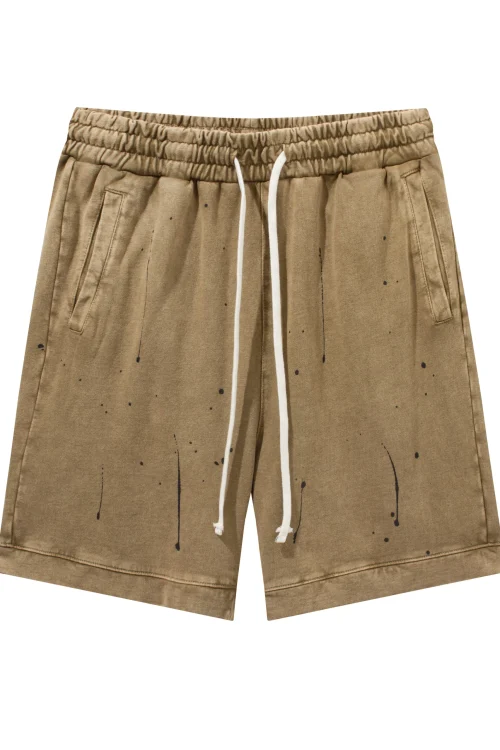 Solid Color Wash-and-wear  Men’s Shorts Distress Short High Street Pants Shorts for Men