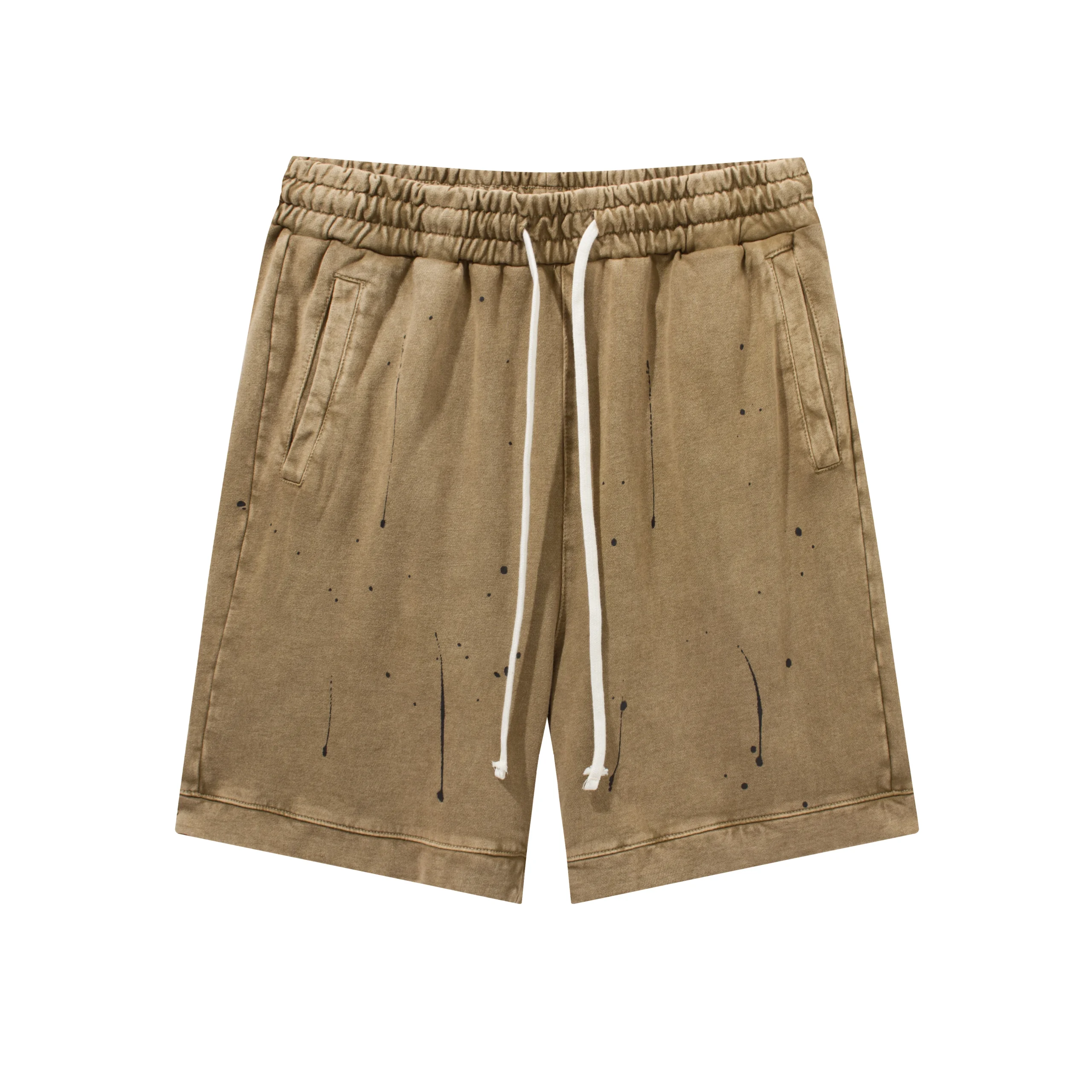 Solid Color Wash-and-wear  Men's Shorts Distress Short High Street Pants Shorts for Men