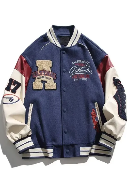 Hot Selling  Plus Size Cool Style Winter Embroidery Baseball Varsity Jackets for Men