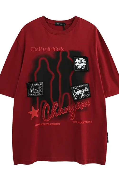 100% Cotton High Quality O-Neck Printed Letter Plus Size Men T-Shirt