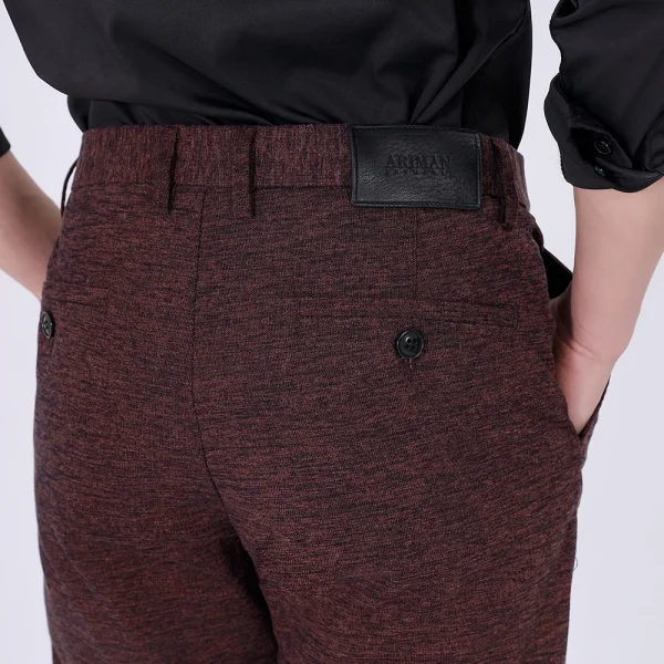 Autumn Men's Casual Stretch Pants Business-Style Cross-Border Exclusive Mid-Waist Loose Straight-Leg Classy Fashion Light Wash - Image 4