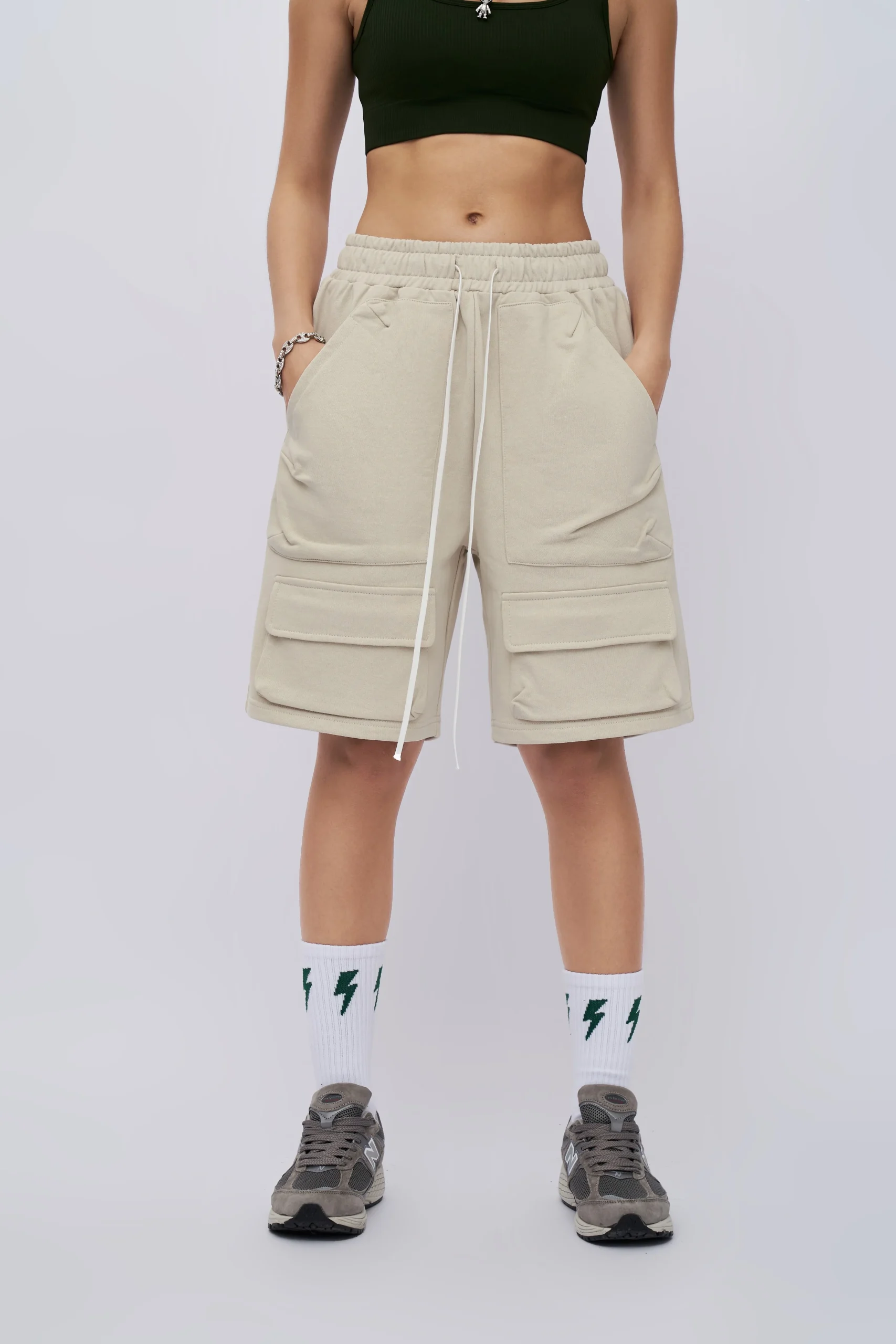 2025 New Style Freight Blank Men's Heavy 100% Cotton Shorts Multi-pocket Design Fashion Cargo Shorts - Image 3