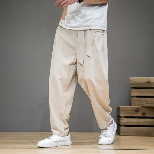 Cotton Linen Casual Harem Pants Men Joggers Man Summer Trousers Male Style Baggy Pants 2025 - Image 4