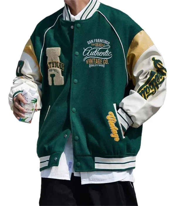 Hot Selling  Plus Size Cool Style Winter Embroidery Baseball Varsity Jackets for Men - Image 4