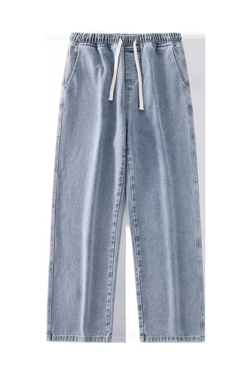Fashion Casual Clothes Jeans Baggy Cargo Buttons Men’s Jeans Pants Trousers for Men Denim