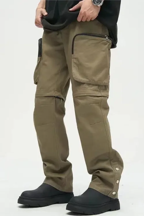 Detachable Legs With Zippers Men’s Loose Cargo Pants