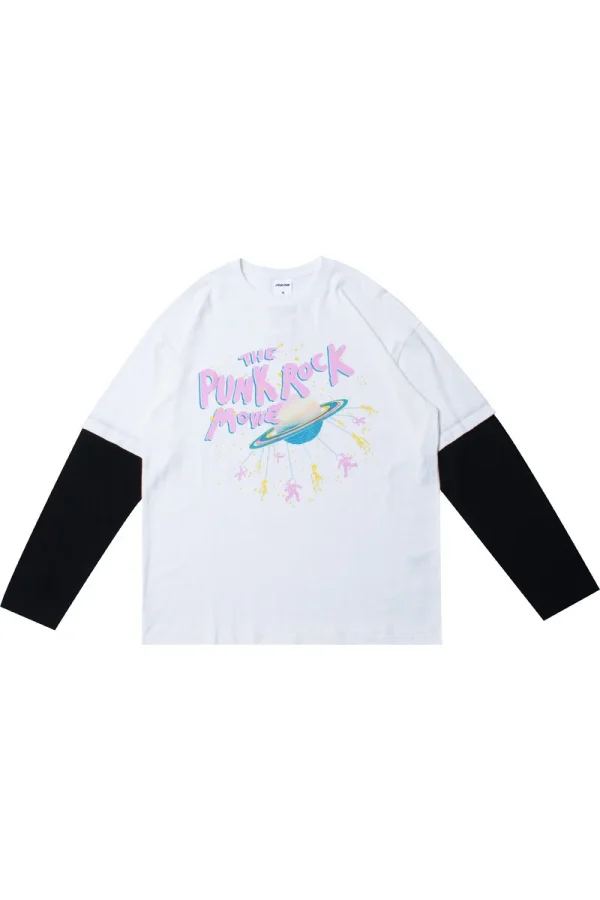 Cotton DTG Printed Men's T-shirt Screen Printed Design Double Layer Long Sleeve T-shirt for Men - Image 6