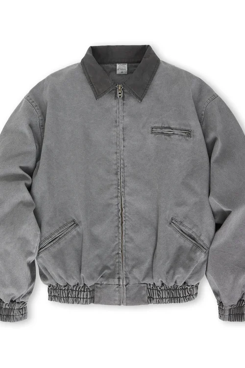 Blank Acid Washed Old Lapel Jacket Fall/winter Loose Casual Men’s Jacket American Vintage Men’s Heavy Canvas Jacket