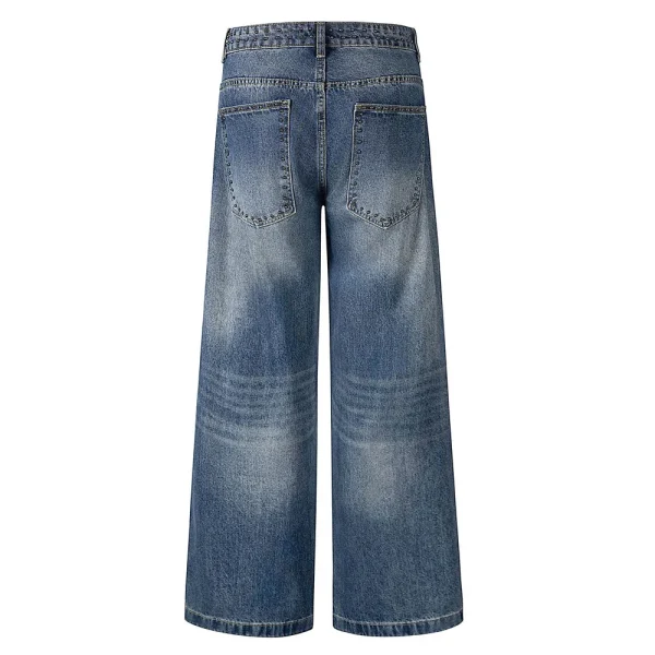 Autumn and Summer New Loose Wide-leg Korean Style Retro Shorts Jeans Men's Size - Image 4