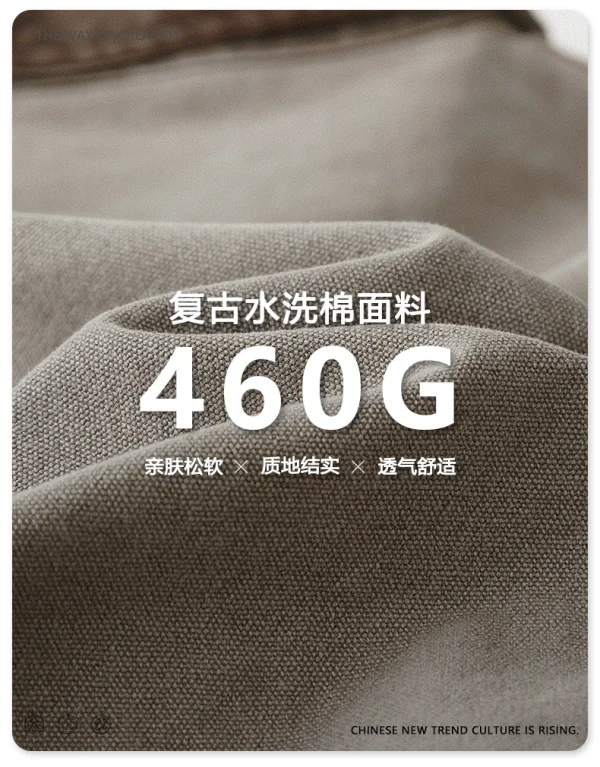 High Quality Cotton Jackets Style Men's Long Trench Coat Canvas Fabric Casual Woven Long Clothing Length Safari Jacket in Khaki - Image 4