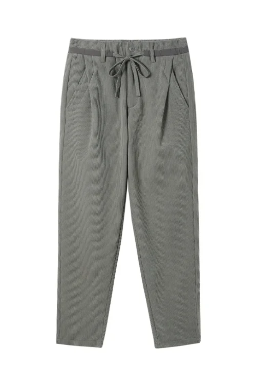 Cropped Design 100% Polyester Blank Mens Corduroy Pants With Stretch Waist