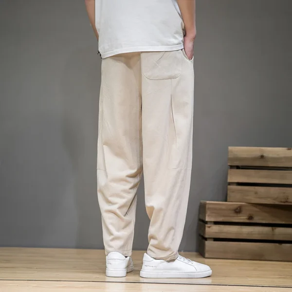 Cotton Linen Casual Harem Pants Men Joggers Man Summer Trousers Male Style Baggy Pants 2025 - Image 3