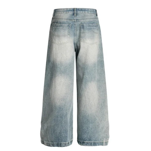Jeans Embroidered Raw Hem Cut Edge Distressed Streetwear Vintage Cargo Jean Shorts for Men - Image 3