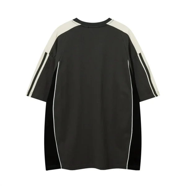 Trendy Summer Short Sleeved Retro T-Shirt for Men Loose Fit 100% Cotton Letter Pattern Print T-Shirt American Sports Ins Style - Image 6