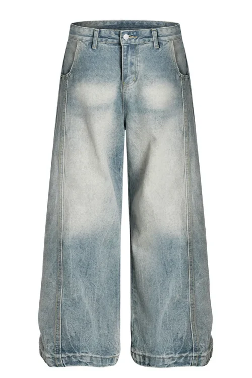 Jeans Embroidered Raw Hem Cut Edge Distressed Streetwear Vintage Cargo Jean Shorts for Men