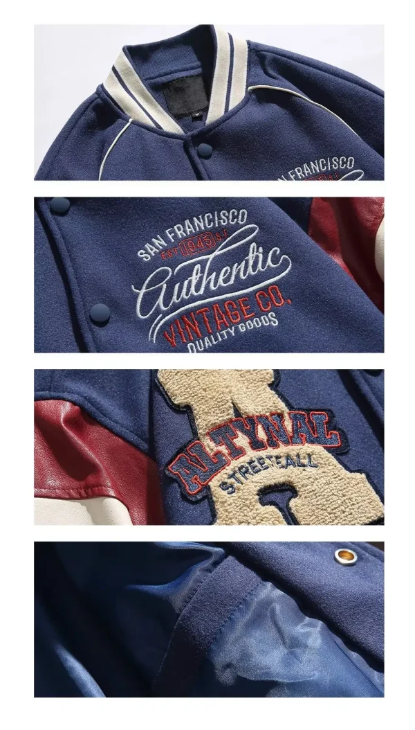 2025 Men Designer Varsity Coat Embroidery Baseball Jacket for Men Winter Jacket Casual Polyester Woven - Image 6