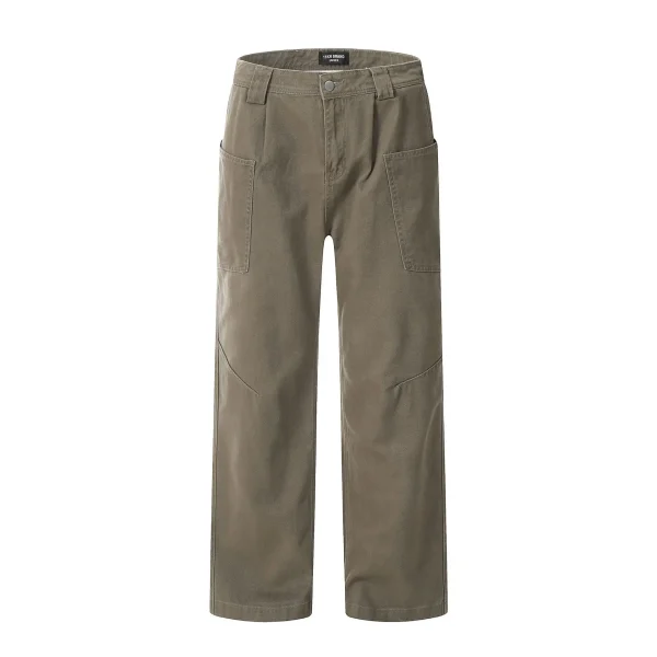 Cleanfit Niche Design Cargo Pants Loose Mid Denim Straight Jeans Maillard Pants National Trend Washed Technics Solid Waist