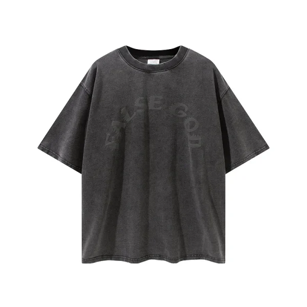Vintage Gradient Colors Puff Print Short-sleeved T-shirt - Image 5