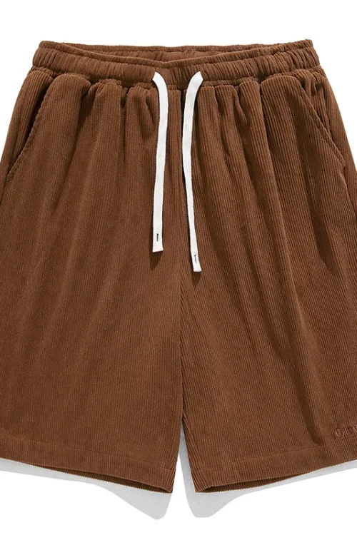 Embroidered Corduroy Shorts  for Man