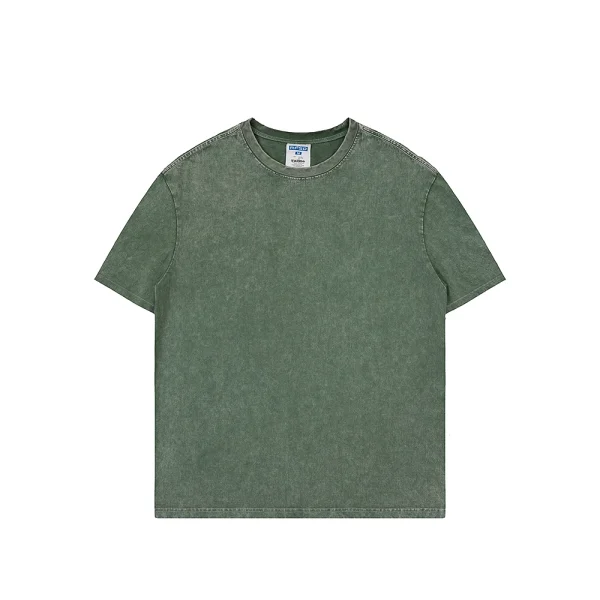 Heavy Weight Acid Wash T Shirt Streetwear Hip Hop Stone 100% Cotton Oversized Vintage T-shirt Clothing for Men - Image 6