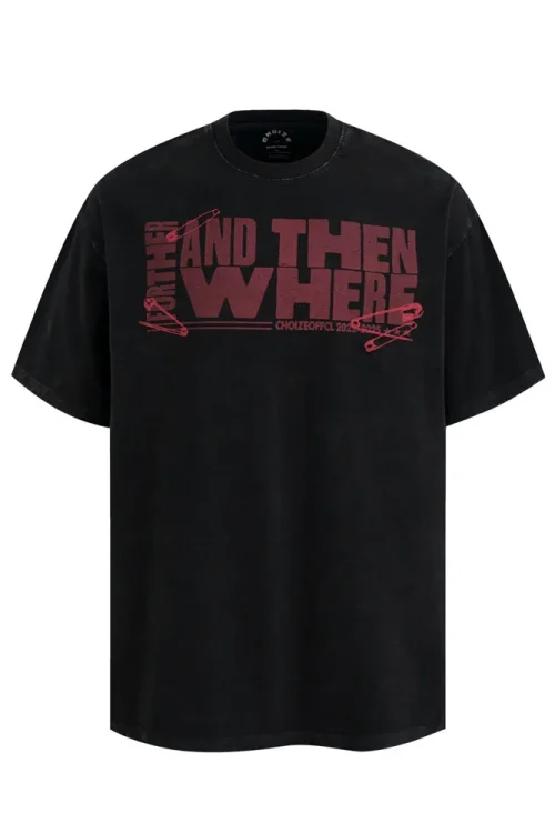 Letter Pattern Printed Men’s T-Shirt for Summer Ins Street Style 100% Cotton Short Sleeved Washed Loose Fit Top T-Shirt