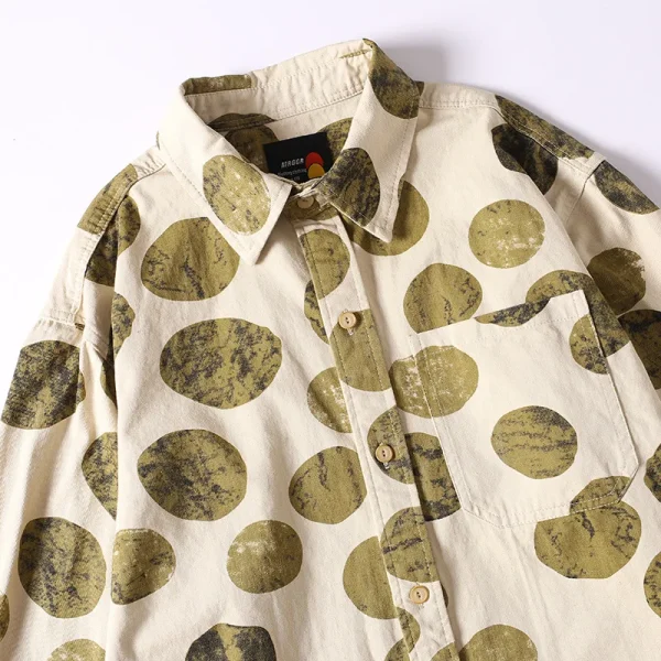 Men's Spring Autumn Retro American Style New Trendy Loose Casual Shirts 100% Cotton Printed Tops Anti-Pilling Jacket - Image 3