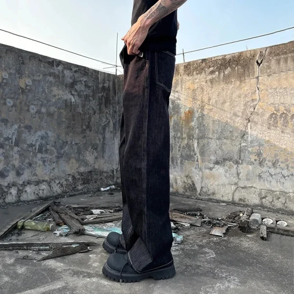 517 Men's Original Old Money Style Jeans Slightly Flared Straight Loose Pants Spring Summer Trendy Original Black Blue Washed - Image 4