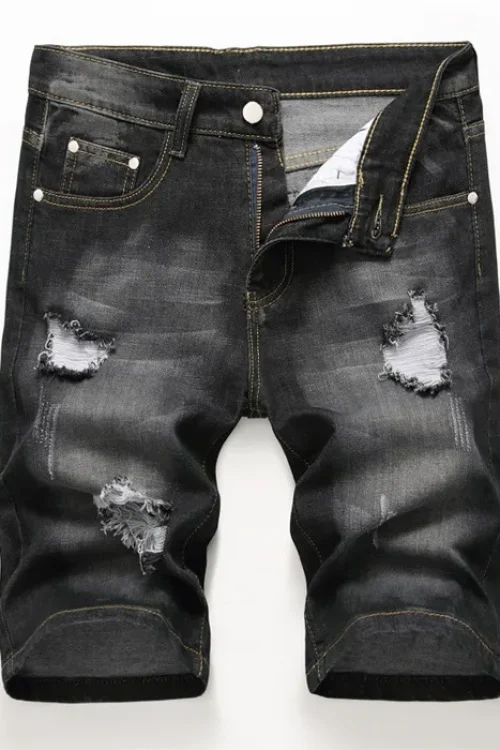 2025 Spring Men Cotton Solid Men’s Shorts Clothing Jeans Shorts New Short Bermuda Fashion Casual Summer Denim WASHED