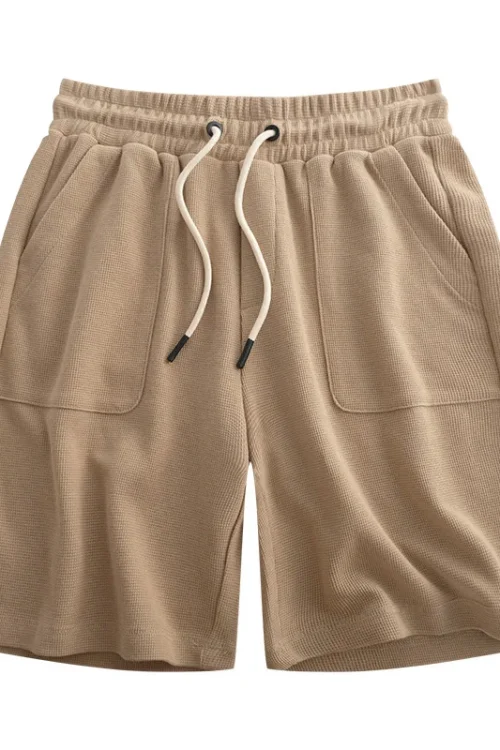 Heavy Weight Knitted Cotton Polyester Blend Men’s Waffle Shorts