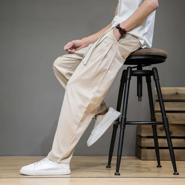 Cotton Linen Casual Harem Pants Men Joggers Man Summer Trousers Male Style Baggy Pants 2025 - Image 5