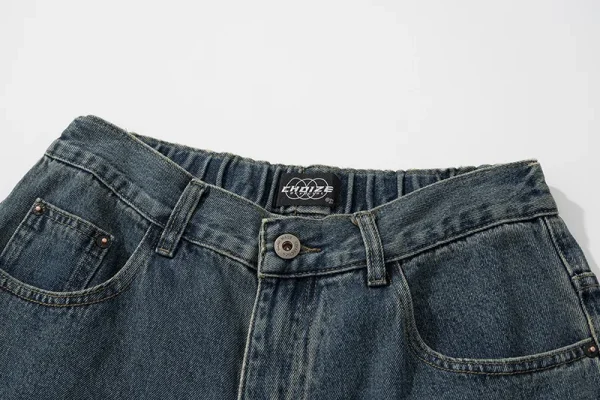 Vintage High Quality Casual Denim Ripped Straight Leg Plus Size Men's Jeans - Image 2