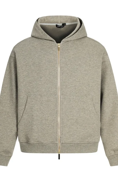Vibe Style Trendy Men’s Hooded Sweatshirt American Versatile Loose Fit Double-Ended Zipper Pullover Hoodie Jacket for Autumn