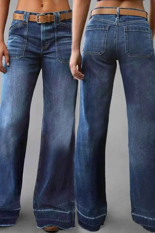 New Women’s Retro High-Waisted Straight Loose  Jeans Breathable Denim Versatile Casual