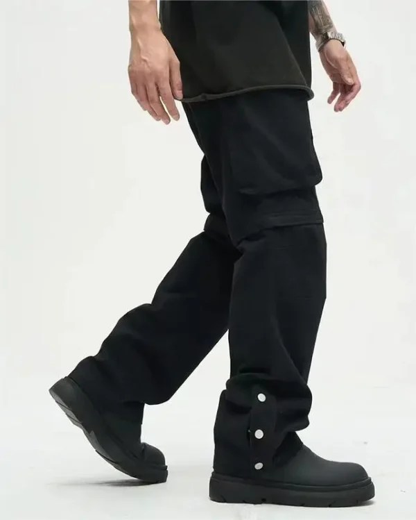 Detachable Legs With Zippers Men's Loose Cargo Pants - Image 4